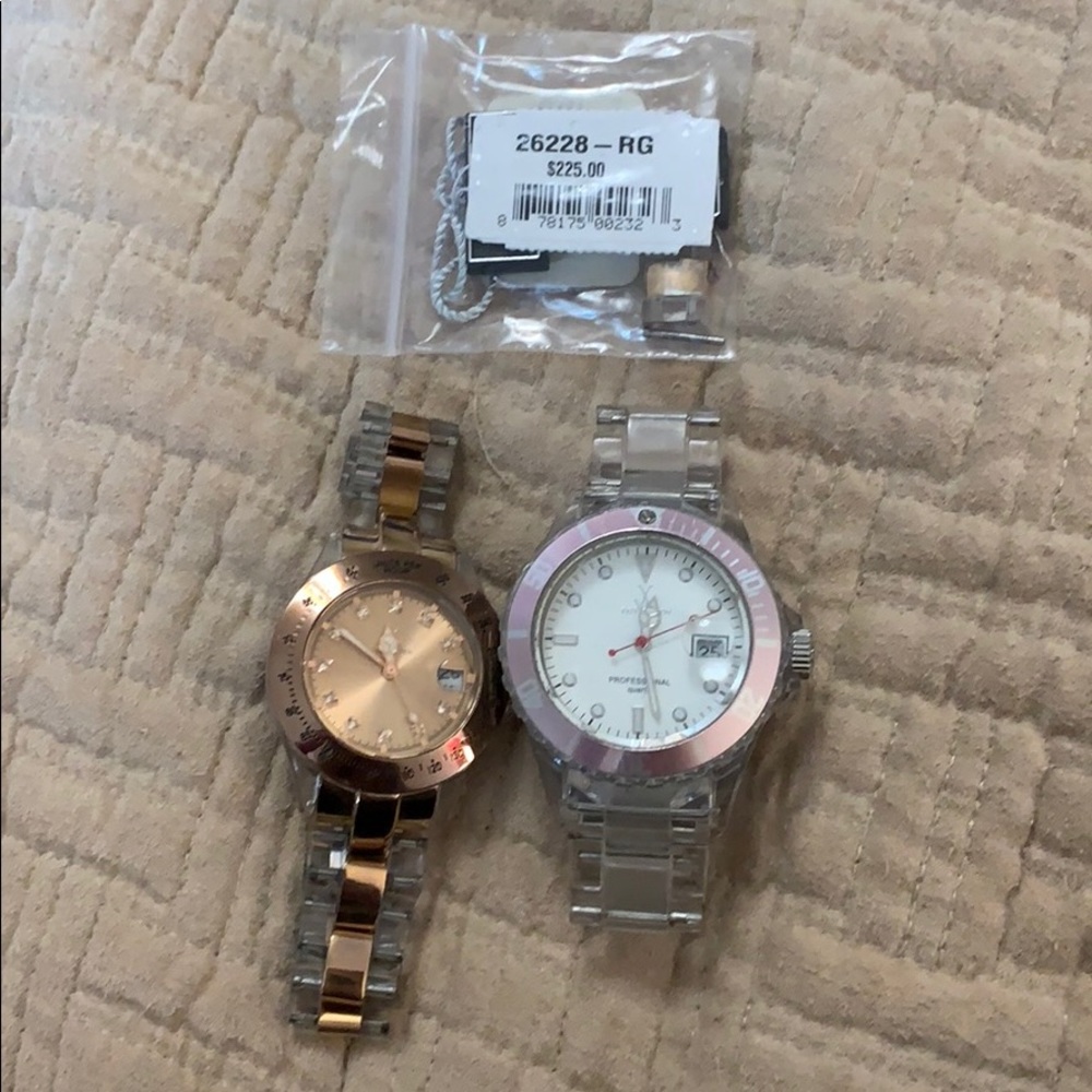 Two ToyWatches Rose Gold and Clear